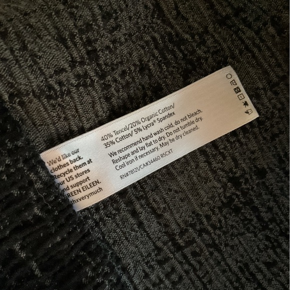 Eileen Fisher Black Textured Open-Front Blazer Coat, Medium - Picture 8 of 8